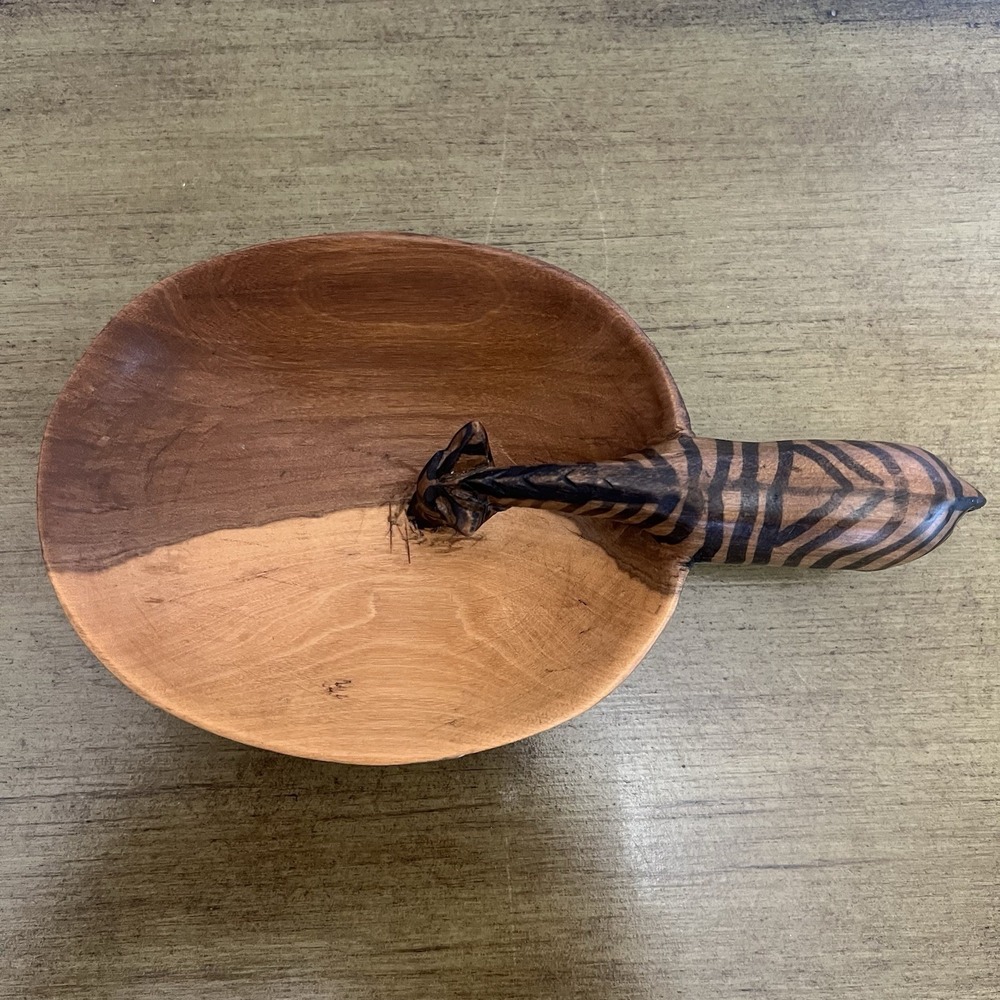 Vintage made in Kenya Hand Painted Hand Carved Wood 8" Zebra Bowl Ethnic African - Picture 4 of 8